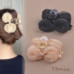 バンスクリップ ヘアアクセサリー リボン 6×11cm（1ヶ）