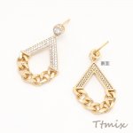チェーンピアス レディースピアス おしゃれピアス トレンドピアス 19×32mm（1ペア）