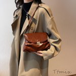 ハンドバッグ しわ ショルダーバッグ レディーストートバッグ 無地 女性 斜めがけ 秋冬 大人カジュアル エレガント 通勤 旅行（1ヶ）