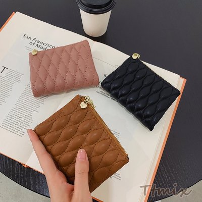 財布 レディース 二つ折 ファスナー おしゃれ ミニ財布 二つ折り pu コンパクト かわいい ミニウォレット コインケース 小銭入れ（1ヶ）