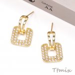 デザインピアス ジルコニアピアス スクエア型 12×19mm（1ペア）