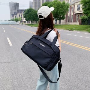 ジムバッグ レディース トラベルバッグ 2way 干湿両用 オックスフォード生地 独立シューズ収納付き 軽量 ヨガ 通勤 短期旅行 耐久性抜群 おしゃれ（1ヶ）