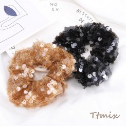 スパンコールシュシュ ヘアアクセサリー 12cm（1ヶ）