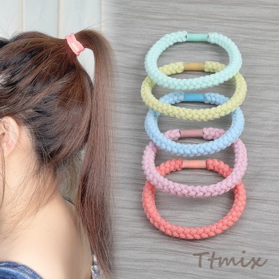 ヘアゴム ヘアアクセサリー 5.5cm カラーミックス（5個セット）