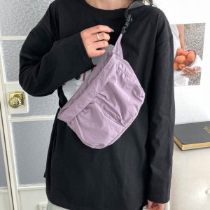 ショルダーバッグ 2way レディース 大容量 ナイロン ショルダーバッグ 横長スクエア型 通勤 通学 お出かけ シンプル おしゃれ カジュアル（1ヶ）