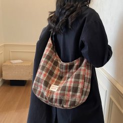 帆布トートバッグ 学生・レディース 2way ショルダーバッグ 軽量 大容量 通勤 通学 お買い物 クラシック イングリッシュスタイル（1ヶ）