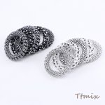 ヘアゴム ヘアアクセサリー 電話線 10×55mm ミックス（5ヶ）