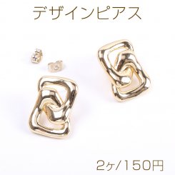 高品質デザインピアス 17×24mm ゴールド（2ヶ）