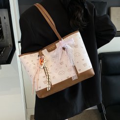レディース バッグ 合皮 トートバッグ ショルダーバッグ ハンドバッグ 肩掛け 大きめ ファスナー付き 通勤 PU レザー 大人 バッグ 鞄 （1ヶ）