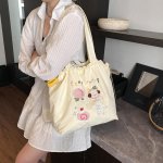 巾着 バッグ レディース 巾着バック トートバッグ ポーチ おしゃれ かわいい エコバッグ ハンドバッグ カジュアル キャンバス 手提げ バッグ（1ヶ）