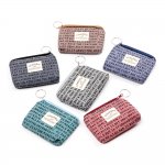 小銭入れ キャンバンス生地 ミニポーチ ミニ財布 コイン財布 ファスナー付き キーリング付き (1個) ランダム発送