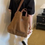 2wayトートバッグ レディース 大容量バッグ キャンバス 通勤 通学 レトロデザイン 使いやすい（1ヶ）