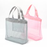 メッシュバッグ 携帯用ハンドバッグ ショッピング ビーチ プール キャンプ 約14×30×38cm（1ヶ）