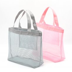 メッシュバッグ 携帯用ハンドバッグ ショッピング ビーチ プール キャンプ 約14×30×38cm（1ヶ）