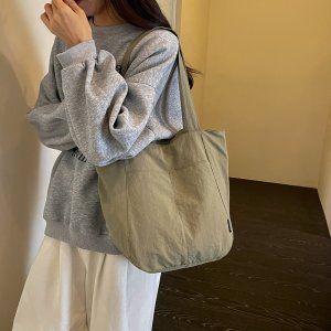 トートバッグ 2way 学生 通勤族 トートバッグ 大容量 ナイロン製 防水 無地 通学 買い物 短距離旅行 お洒落 使い勝手抜群（1ヶ）