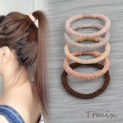 ヘアゴム ヘアアクセサリー 5.5cm カラーミックス（5個セット）