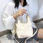 ミニバケツバッグ レディース トートバッグ 2wayバッグ 女性 斜めがけ 斜めがけ 小さい 小さめショルダーバッグ シンプル 無地 通勤（1ヶ）