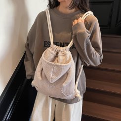 巾着バッグ リュック レディース 巾着 バッグ ナイロン ころんと可愛い キレイめ 2way こなれ感 使いやすい 収納力 通勤 通学 レジャー バッグ（1ヶ）