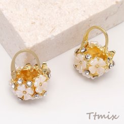 デザインピアス 花かごのピアス 15×21.5mm（1ペア）