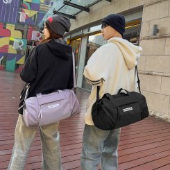 2way ジムバッグ 斜めがけバッグ 男女兼用 ナイロン 韓国風カラー スポーツ 通勤 旅行 お洒落（1ヶ）