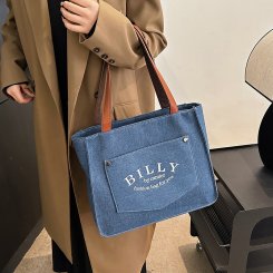 ショルダーバッグ デニム バッグ 2way レディース トートバッグ BAG 肩掛け ジッパー付き 軽い 通勤 通学（1ヶ）